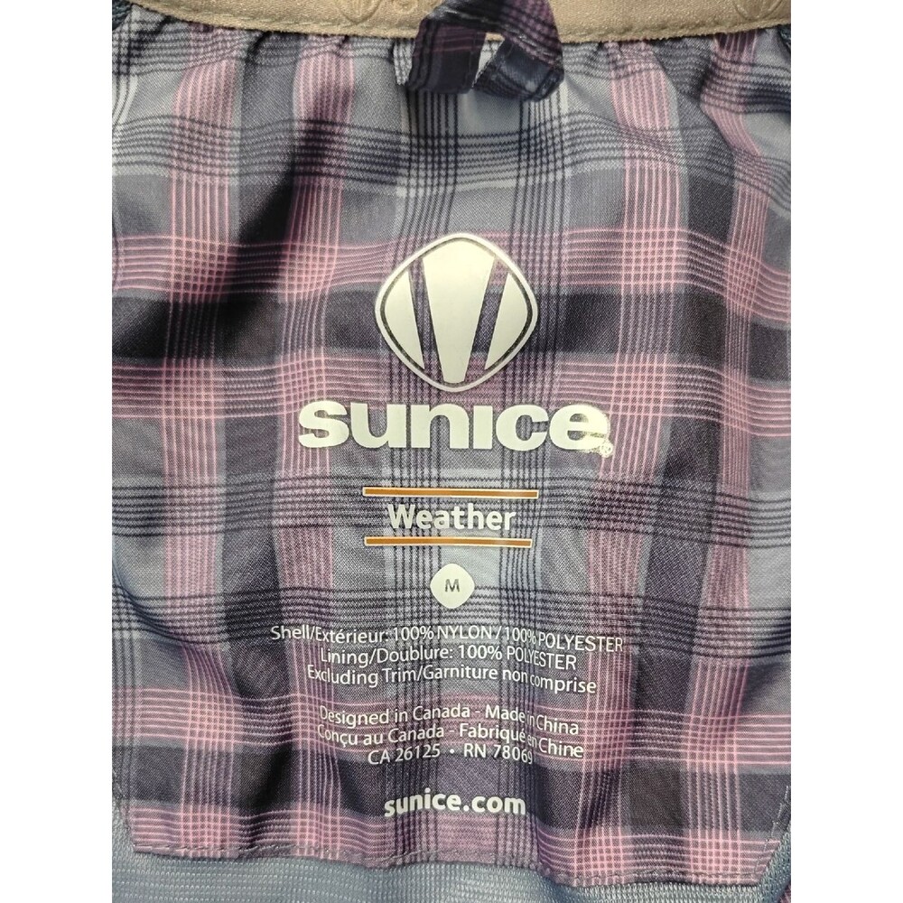Sunice Purple & Gray Plaid Quarter Zip Pullover Weather Windbreaker Size Medium - Picture 10 of 14